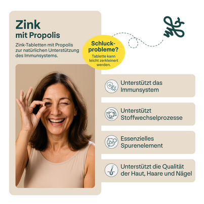 Sie sehen eine Packung Zink 5.3mg + Propolis, Produktbild: 03 Zink 5.3mg + Propolis, A-Nr.: 6022758 - 03