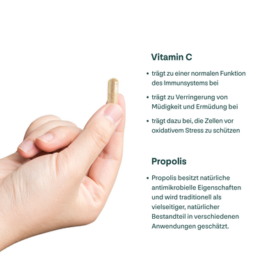 Sie sehen eine Packung Vitamin C 750mg + Propolis, Produktbild: 06 Vitamin C 750mg + Propolis, A-Nr.: 6022729 - 06