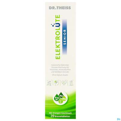 Sie sehen eine Packung Dr.theiss Brausetabl Elektroluete Senior 20st, Produktbild: 01 Dr.theiss Brausetabl Elektroluete Senior 20st, A-Nr.: 5972297 - 01
