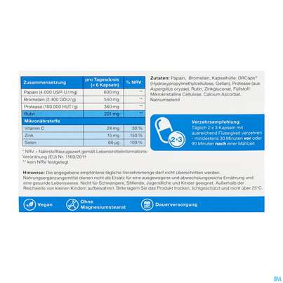 Sie sehen eine Packung Enzym Bromelain/kapseln Complex Hochdosiert Gelencium 200st, Produktbild: 03 Enzym Bromelain/kapseln Complex Hochdosiert Gelencium 200st, A-Nr.: 5885983 - 03