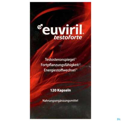 Sie sehen eine Packung Euviril Kapseln Testoforte N 120st, Produktbild: 01 Euviril Kapseln Testoforte N 120st, A-Nr.: 4518225 - 01