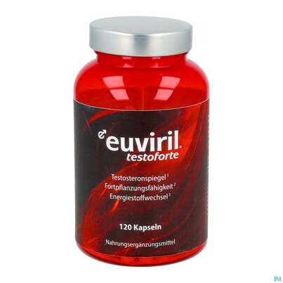 Sie sehen eine Packung Euviril Kapseln Testoforte N 120st, Produktbild: 10 Euviril Kapseln Testoforte N 120st, A-Nr.: 4518225 - 10