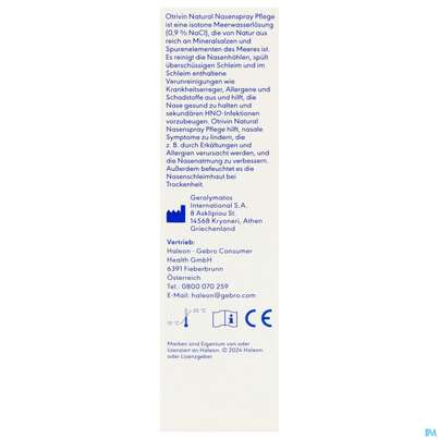 Sie sehen eine Packung Nasenspray Otrivin Natural Pflege 30ml, Produktbild: 05 Nasenspray Otrivin Natural Pflege 30ml, A-Nr.: 5950841 - 05