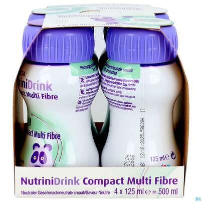 Sie sehen eine Packung Nutrini/drink Flasche Comp Multifibre 125ml Neutral 4st, Produktbild: 07 Nutrini/drink Flasche Comp Multifibre 125ml Neutral 4st, A-Nr.: 5857685 - 07
