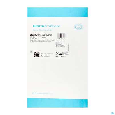 Sie sehen eine Packung Schaumverband Biatain/steril Silikonhaftrand 10x20cm 3400 5st, Produktbild: 04 Schaumverband Biatain/steril Silikonhaftrand 10x20cm 3400 5st, A-Nr.: 4494921 - 04