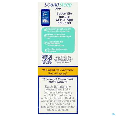 Sie sehen eine Packung Snoreeze Rachenspray -ebvertrieb 23,5ml, Produktbild: 05 Snoreeze Rachenspray -ebvertrieb 23,5ml, A-Nr.: 5670461 - 05