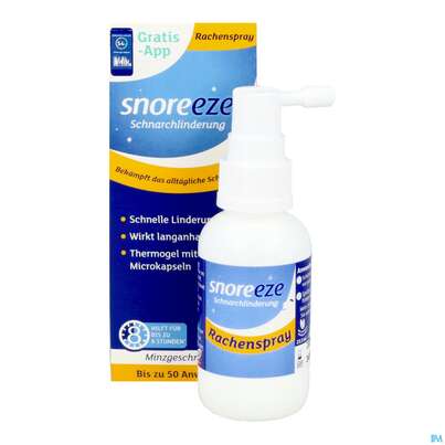 Sie sehen eine Packung Snoreeze Rachenspray -ebvertrieb 23,5ml, Produktbild: 12 Snoreeze Rachenspray -ebvertrieb 23,5ml, A-Nr.: 5670461 - 12
