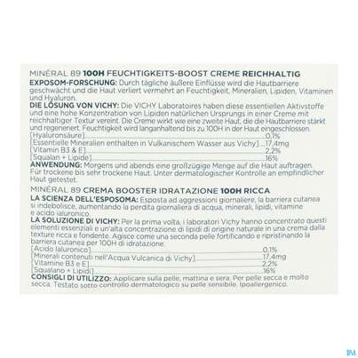 Vichy Mineral 89 Creme Mit Duftstoffe Reichhaltig 50ml, A-Nr.: 5670828 - 10