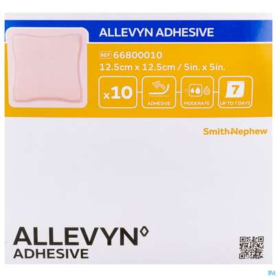 Sie sehen eine Packung Wundverband Allevyn/polyurethan Adhesive 12,5x 12,5cm -tam 10st, Produktbild: 01 Wundverband Allevyn/polyurethan Adhesive 12,5x 12,5cm -tam 10st, A-Nr.: 4731404 - 01