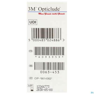 Sie sehen eine Packung Augenpflaster Opticlude/3m Maxi 8x 5,7cm 1539 20st, Produktbild: 04 Augenpflaster Opticlude/3m Maxi 8x 5,7cm 1539 20st, A-Nr.: 0184951 - 04