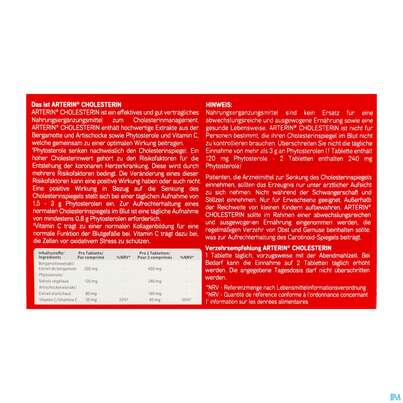 Sie sehen eine Packung Arterin Tabl Cholesterin Bergamotte/pflanzlich 50000 30st, Produktbild: 03 Arterin Tabl Cholesterin Bergamotte/pflanzlich 50000 30st, A-Nr.: 5803040 - 03