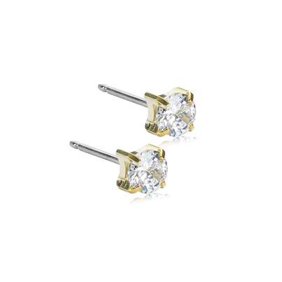 Sie sehen eine Packung Blomdahl Ohrstecker Tiffany Gold Titan White 5mm, Produktbild: 01 Blomdahl Ohrstecker Tiffany Gold Titan White 5mm, A-Nr.: 6020268 - 01