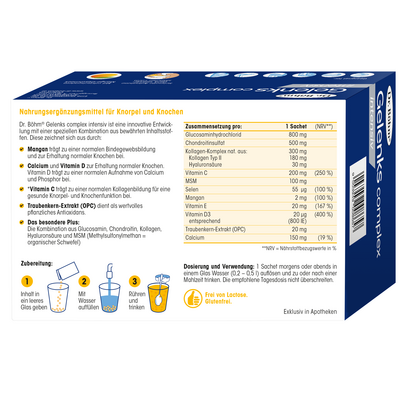 Sie sehen eine Packung Dr. Böhm Gelenks complex intensiv Mango, Produktbild: 06 Dr. Böhm Gelenks complex intensiv Mango, A-Nr.: 5298010 - 06
