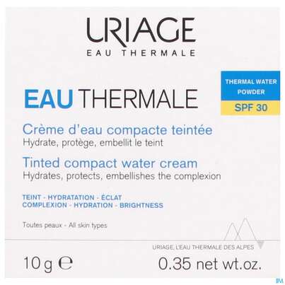 Sie sehen eine Packung Uriage Hydro-aktiv Getoente Kompaktcreme Spf30 10g, Produktbild: 02 Uriage Hydro-aktiv Getoente Kompaktcreme Spf30 10g, A-Nr.: 5618360 - 02