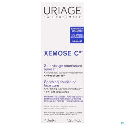 Sie sehen eine Packung Uriage Xemose Gesichtscreme 40ml, Produktbild: 03 Uriage Xemose Gesichtscreme 40ml, A-Nr.: 5618791 - 03