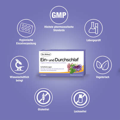 Sie sehen eine Packung Dr. Böhm Ein- und Durchschlaf Dragees, Produktbild: 04 Dr. Böhm Ein- und Durchschlaf Dragees, A-Nr.: 4203272 - 04