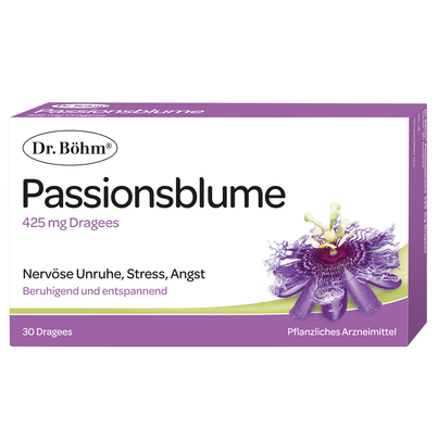 Sie sehen eine Packung Dr. Böhm Passionsblume, Produktbild: 01 Dr. Böhm Passionsblume, A-Nr.: 3516141 - 01