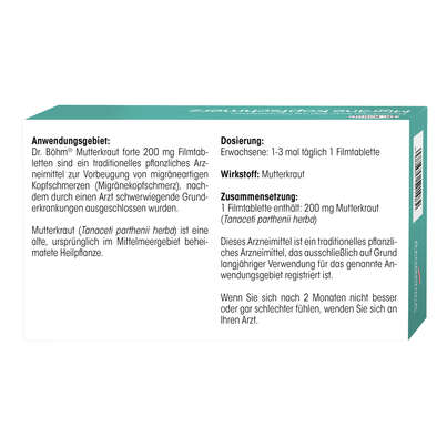 Dr. Böhm® Mutterkraut forte 200 mg, A-Nr.: 5521488 - 06