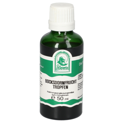 Sie sehen eine Packung BOCKSDORNFRUCHT TROPFEN 50 ML, Produktbild: 01 BOCKSDORNFRUCHT TROPFEN 50 ML, A-Nr.: 5902204 - 01