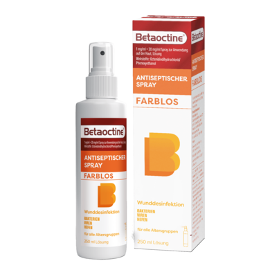 Sie sehen eine Packung BETAOCTINE SPRAY 1+20MG/ML, Produktbild: 01 BETAOCTINE SPRAY 1+20MG/ML, A-Nr.: 6060374 - 01
