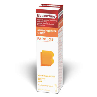 Sie sehen eine Packung BETAOCTINE SPRAY 1+20MG/ML, Produktbild: 02 BETAOCTINE SPRAY 1+20MG/ML, A-Nr.: 6060374 - 02