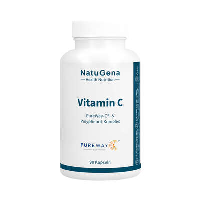 Sie sehen eine Packung NatuGena Vitamin C Kapseln, Produktbild: 01 NatuGena Vitamin C Kapseln, A-Nr.: 5404185 - 01