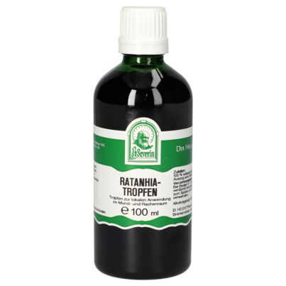 Sie sehen eine Packung RATANHIA TROPFEN 100 ML, Produktbild: 01 RATANHIA TROPFEN 100 ML, A-Nr.: 4312251 - 01
