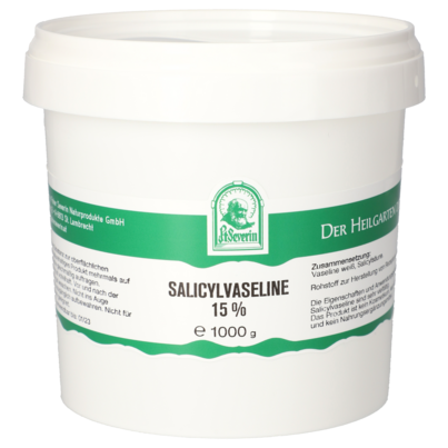 Sie sehen eine Packung SALICYLVASELINE 15% 1000 G, Produktbild: 01 SALICYLVASELINE 15% 1000 G, A-Nr.: 5671242 - 01