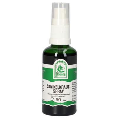 Sie sehen eine Packung SANIKELKRAUT SPRAY 50 ML, Produktbild: 01 SANIKELKRAUT SPRAY 50 ML, A-Nr.: 4444828 - 01
