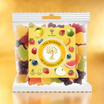 Sie sehen eine Packung NATURFEH Fruchtgummi auf Joghurtschaum, Produktbild: 02 NATURFEH Fruchtgummi auf Joghurtschaum, A-Nr.: 5861758 - 02
