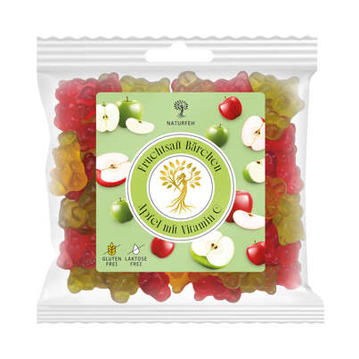 Sie sehen eine Packung NATURFEH Fruchtsaftbären Apfel, Produktbild: 01 NATURFEH Fruchtsaftbären Apfel, A-Nr.: 5861741 - 01