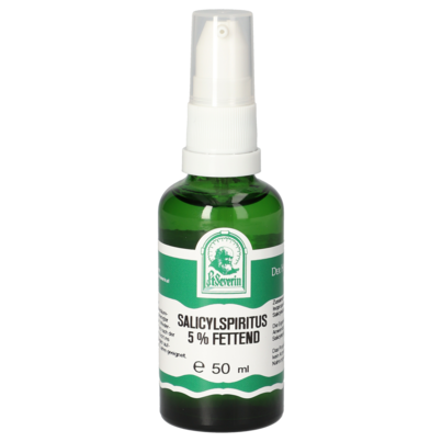 Sie sehen eine Packung SALICYLSPIRITUS 5% FETTEND 50 ML, Produktbild: 01 SALICYLSPIRITUS 5% FETTEND 50 ML, A-Nr.: 5778276 - 01