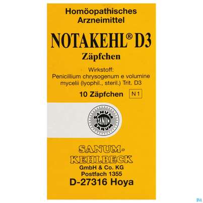 Sie sehen eine Packung Notakehl Supp D3 10st, Produktbild: 02 Notakehl Supp D3 10st, A-Nr.: 0991930 - 02