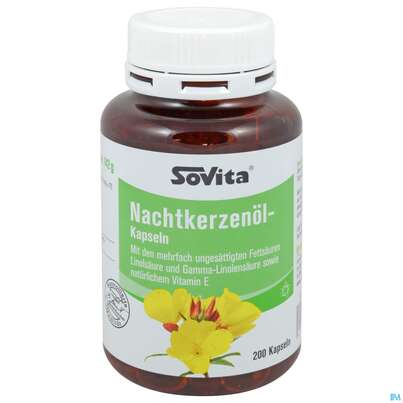 Sie sehen eine Packung Nachtkerzenoel Kapseln Sovita 200st, Produktbild: 02 Nachtkerzenoel Kapseln Sovita 200st, A-Nr.: 3863144 - 02