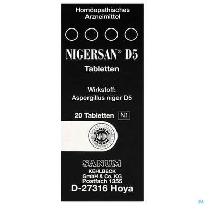 Sie sehen eine Packung Nigersan Tabl D5 20st, Produktbild: 02 Nigersan Tabl D5 20st, A-Nr.: 1532880 - 02