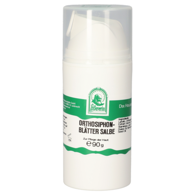 Sie sehen eine Packung ORTHOSIPHONBLÄTTER SALBE 90 G, Produktbild: 01 ORTHOSIPHONBLÄTTER SALBE 90 G, A-Nr.: 5695751 - 01
