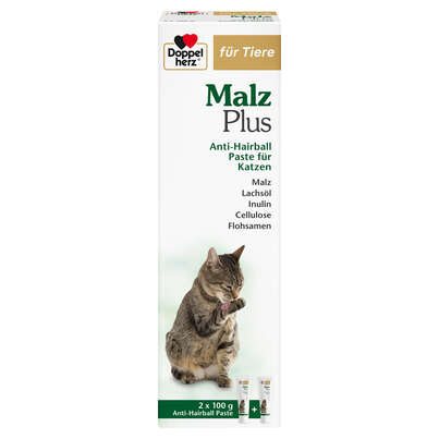 Sie sehen eine Packung Doppelherz für Tiere Malz Plus für Katzen, Produktbild: 01 Doppelherz für Tiere Malz Plus für Katzen, A-Nr.: 6001928 - 01