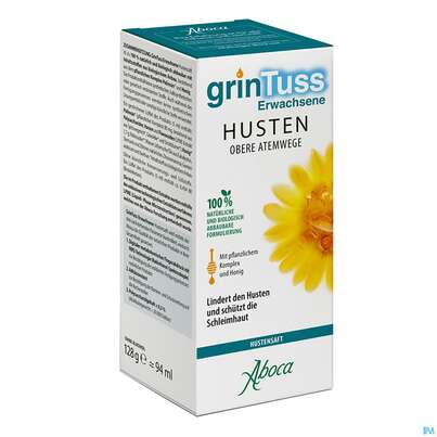 Sie sehen eine Packung Hustensaft Aboca Grintuss Erwachsene Jugendliche Ab 12jahre 128g, Produktbild: 02 Hustensaft Aboca Grintuss Erwachsene Jugendliche Ab 12jahre 128g, A-Nr.: 5571902 - 02