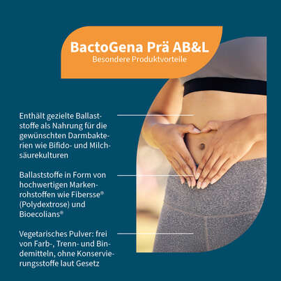 Sie sehen eine Packung NatuGena BactoGena Prä AB&L Pulver, Produktbild: 02 NatuGena BactoGena Prä AB&L Pulver, A-Nr.: 6036074 - 02