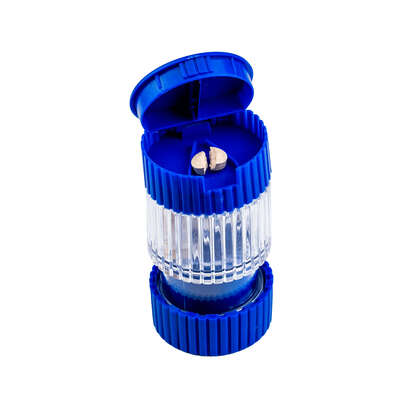 Sie sehen eine Packung APOfit Tablettenteiler Mörser blau, Produktbild: 02 APOfit Tablettenteiler Mörser blau, A-Nr.: 4349337 - 02