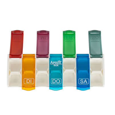 APOfit Wochendispenser 1 Dosierer Box bunt Fachteiler, A-Nr.: 6103468 - 02