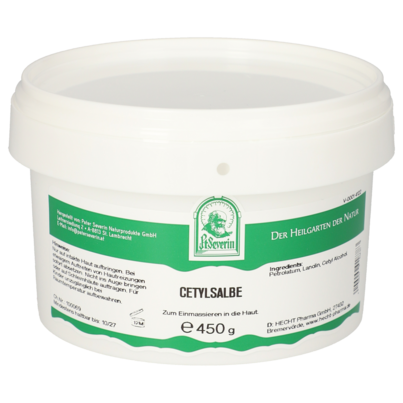 Sie sehen eine Packung CETYLSALBE 450 G, Produktbild: 01 CETYLSALBE 450 G, A-Nr.: 5713466 - 01