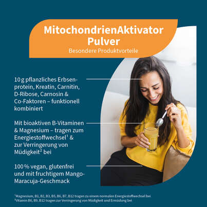 Sie sehen eine Packung NatuGena MitochondrienAktivator Pulver, Produktbild: 02 NatuGena MitochondrienAktivator Pulver, A-Nr.: 6011849 - 02