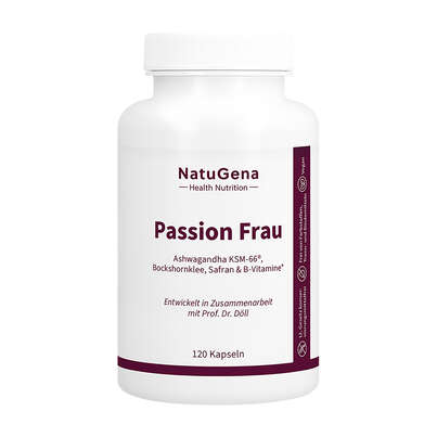 Sie sehen eine Packung NatuGena Passion Frau Kapseln, Produktbild: 01 NatuGena Passion Frau Kapseln, A-Nr.: 6008327 - 01