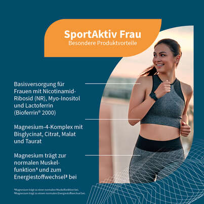 Sie sehen eine Packung NatuGena SportAktiv Frau Kapseln, Produktbild: 02 NatuGena SportAktiv Frau Kapseln, A-Nr.: 6036022 - 02