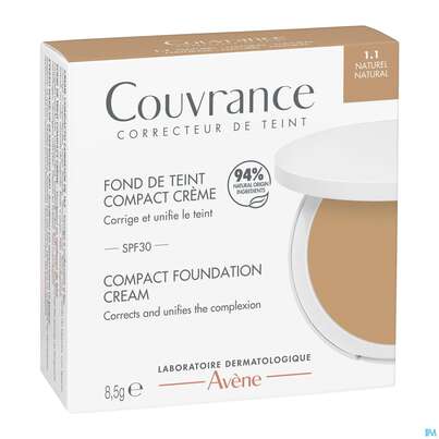 Sie sehen eine Packung Avene Couvrance Kompakt Creme-make-up Natural 1.1 8,5g, Produktbild: 03 Avene Couvrance Kompakt Creme-make-up Natural 1.1 8,5g, A-Nr.: 5862367 - 03