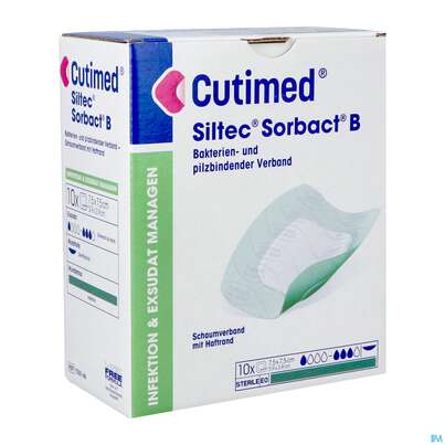 Sie sehen eine Packung Cutimed Sorbact/bsn Gelkompressen 7,5x 7,5cm G9 72 10st, Produktbild: 02 Cutimed Sorbact/bsn Gelkompressen 7,5x 7,5cm G9 72 10st, A-Nr.: 5655800 - 02
