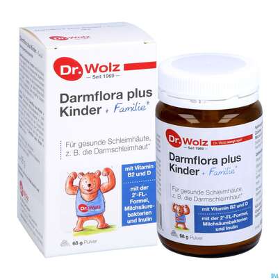 Sie sehen eine Packung Darmflora Plus Dr.wolz Kinder Pulver +familie Nr 60519 68g, Produktbild: 07 Darmflora Plus Dr.wolz Kinder Pulver +familie Nr 60519 68g, A-Nr.: 5186699 - 07