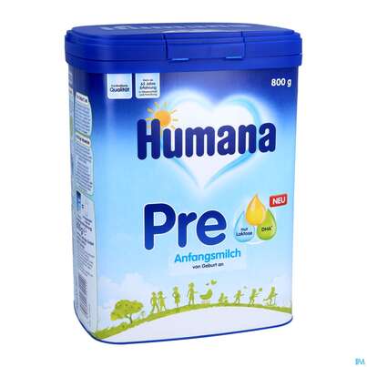 Sie sehen eine Packung Humana Anfangsmilch Pulver Von Geburt An Pre 750g, Produktbild: 04 Humana Anfangsmilch Pulver Von Geburt An Pre 750g, A-Nr.: 5417041 - 04