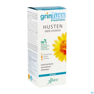 Sie sehen eine Packung Hustensaft Aboca Grintuss Erwachsene Jugendliche Ab 12jahre 180g, Produktbild: 02 Hustensaft Aboca Grintuss Erwachsene Jugendliche Ab 12jahre 180g, A-Nr.: 5817504 - 02
